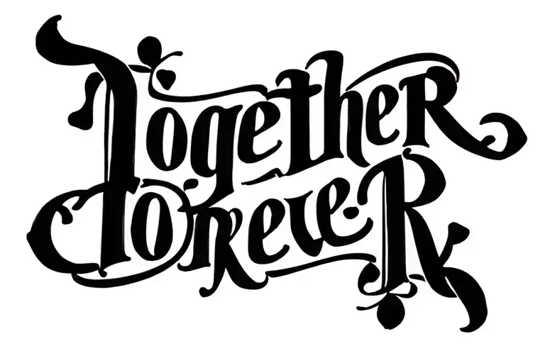 "together forever" Two Word Ambigram Generator tattoo design idea