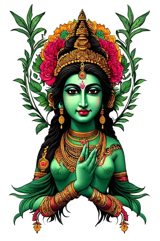 maa kali and green tara combine back tattoo tattoo design idea