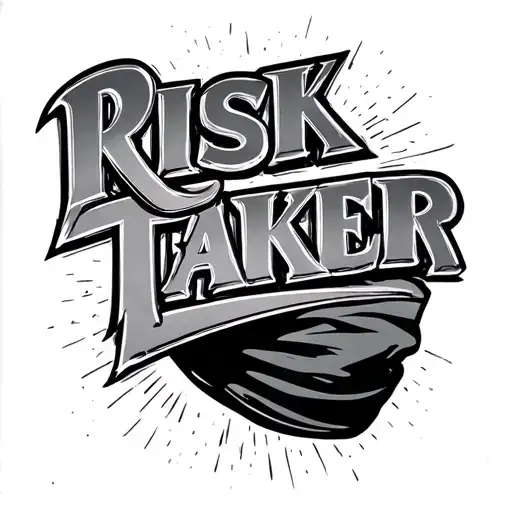 risk taker wording and ski mask  tattoo design idea