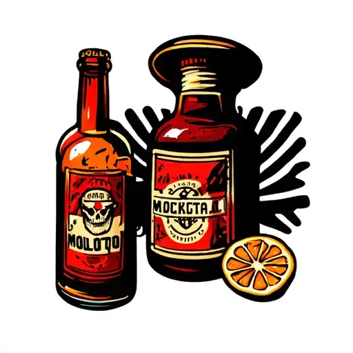 Molotov cocktail tattoo design idea