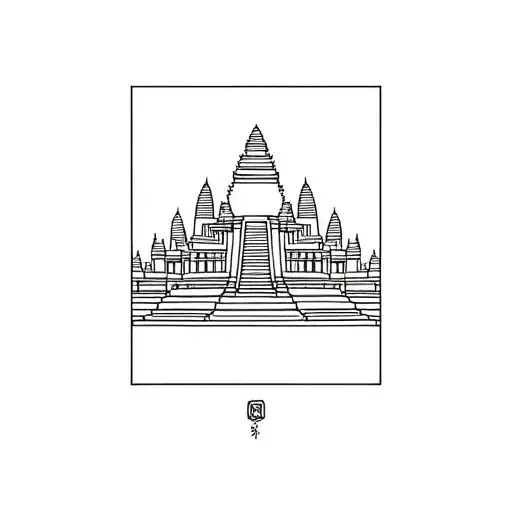 Angkor Wat Temple tattoo design idea