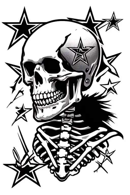Dallas Cowboys skeleton tattoo design idea