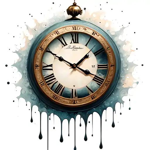 Salvador dali melting clock tattoo design idea