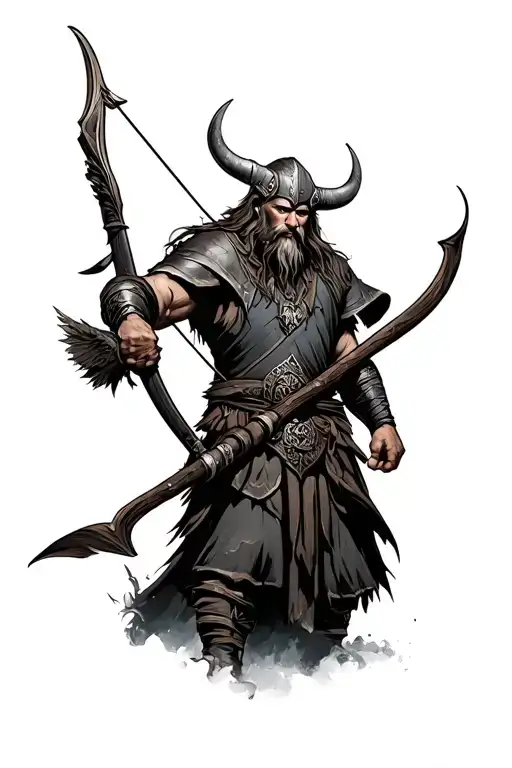 VIKING ARCHER tattoo design idea