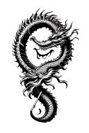 dragon boat inside representing the client's strength and smiling tattoo design idea
