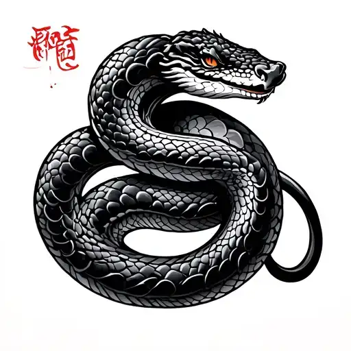 year of the snake shoulder tattoo design idea