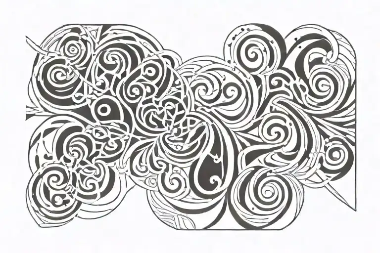 Blackout top of arm tattoo design idea