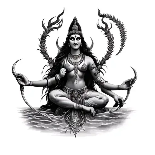 Goddess Kali Mata Angry tattoo design idea