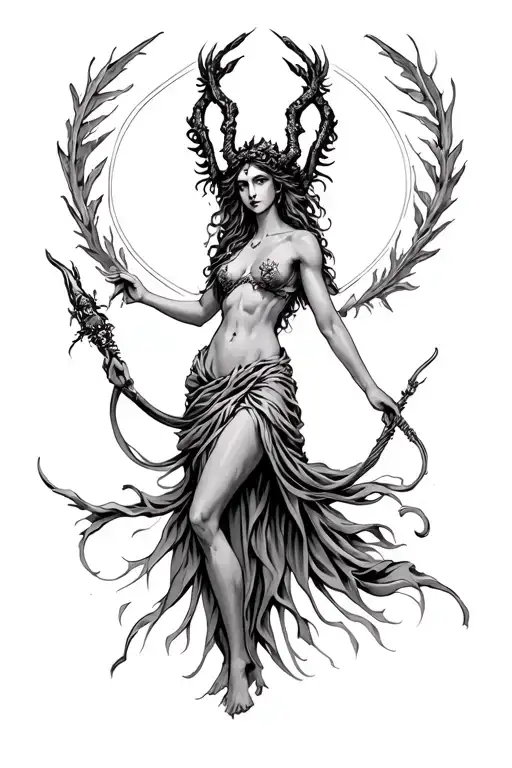 Greek mythology hecate goddess tattoo design idea