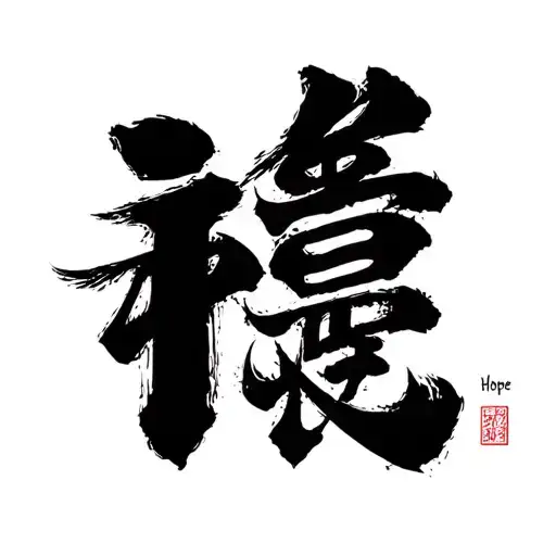 japanese word "hope" tattoo design idea