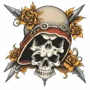 skull with zipper tattoo design idea