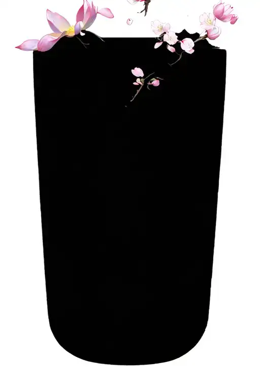 Lotus flower blooming cherry blossom tattoo design idea