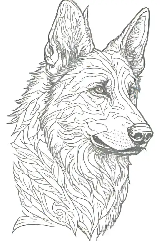 black german shepherd silhouette formed tattoo design idea