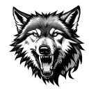 realistic snarling wolf head tattoo tattoo design idea