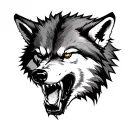 realistic snarling wolf head tattoo tattoo design idea