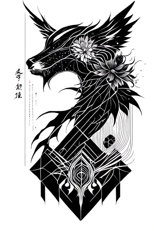 Style:** *Dark surrealism, neo-mythological ink illustration, high contrast with intricate details.*  **Subject:** *A t tattoo design idea