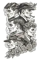 thomas shelby and michael corlone tattoo design idea