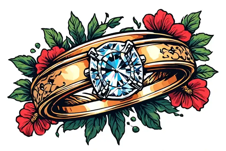 Wedding ring tattoo tattoo design idea