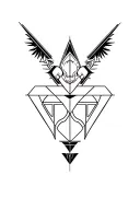 synthesizer cirquit geometric design under knee tattoo design idea