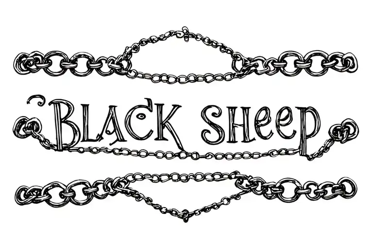 "Black sheep" gypsy chain bracelet tattoo design idea