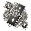 Norwegian aces 2 7 card tattoo design idea