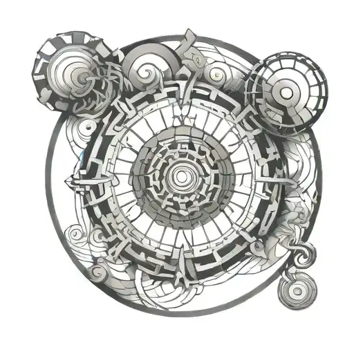 euler identity circle with cos and sin tattoo design idea