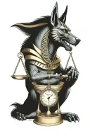 Anubis holding a scale tattoo design idea