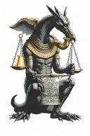 Anubis holding a scale tattoo design idea