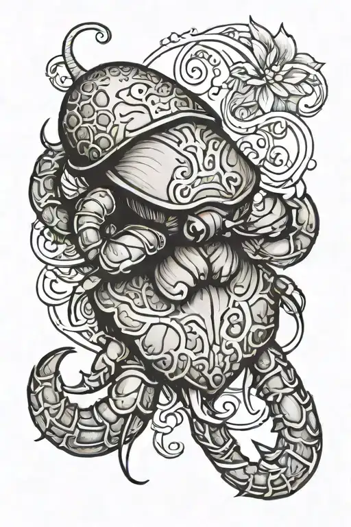 Persian hermit crab tattoo design idea