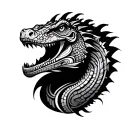 tribal design Komodo dragon tattoo design idea