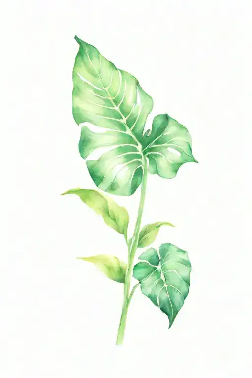 Plant leaf monstera, banana leaf sleeve tattoo design tattoo design idea