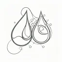 tear drop inside another tear drop tattoo design idea