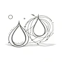 tear drop inside another tear drop tattoo design idea