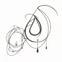 tear drop inside another tear drop tattoo design idea