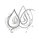 tear drop inside another tear drop tattoo design idea