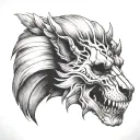 lion skull tattoo design idea