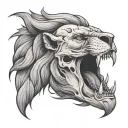 lion skull tattoo design idea