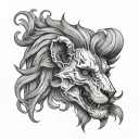 lion skull tattoo design idea