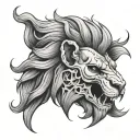 lion skull tattoo design idea