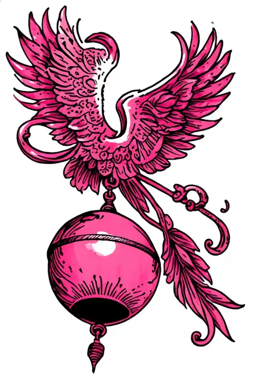 pink pendulum tattoo design idea