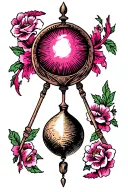 pink pendulum tattoo design idea