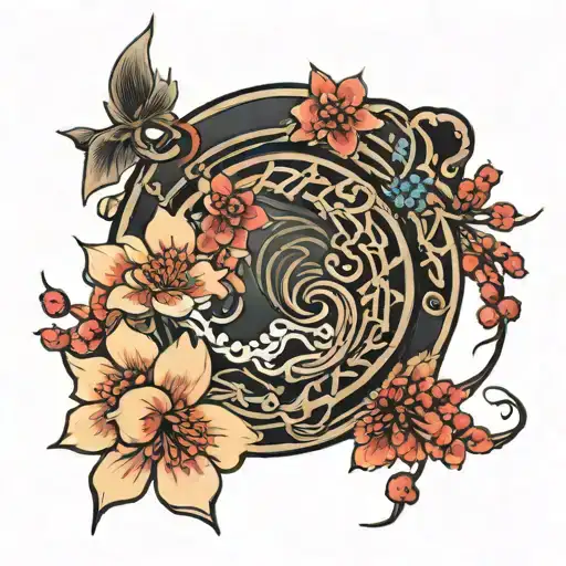 blackout band tattoo sakura tattoo design idea