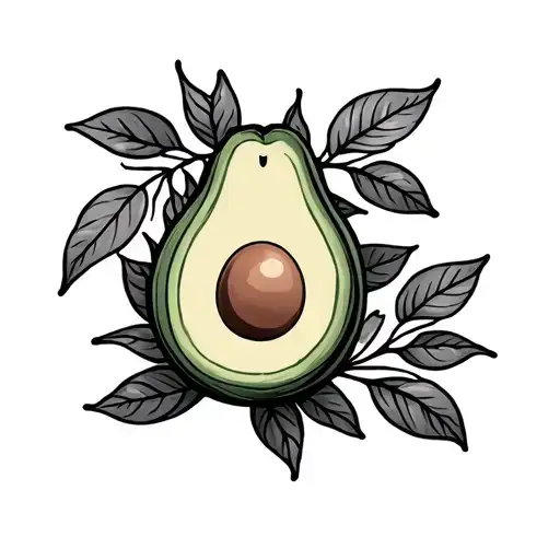 cute Avocado tattoo design idea