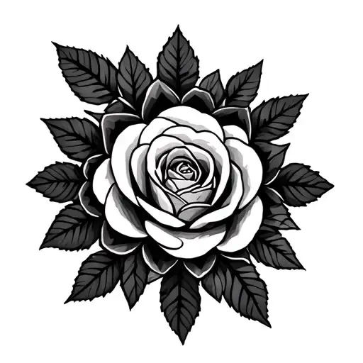 roses mandala geometric design incorporating tattoo design idea