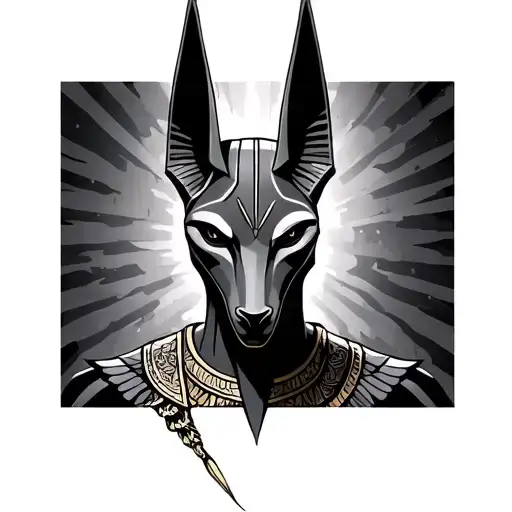Benevolent anubis tattoo design idea