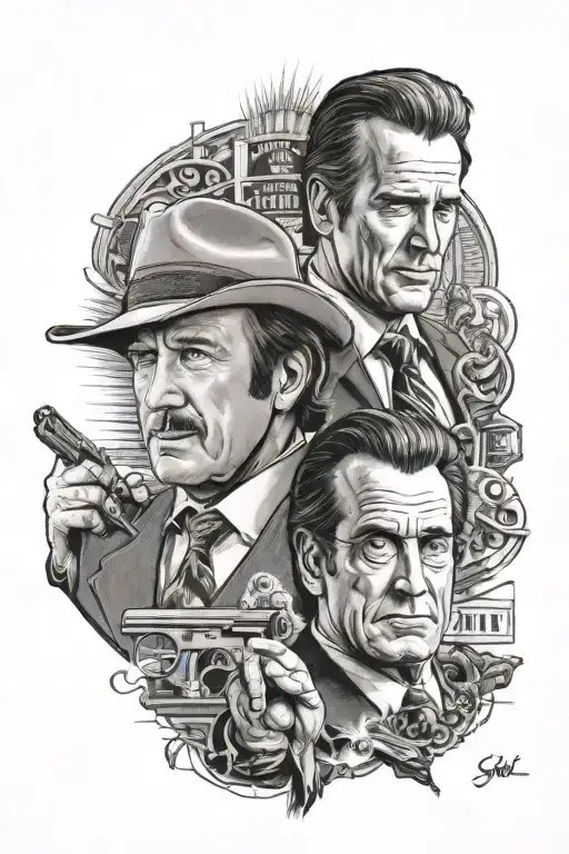 Saul Goodman and mark whalberg in "the gambler"  tattoo design idea