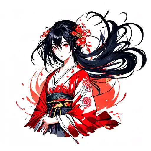 bleach anime girl tattoo design idea