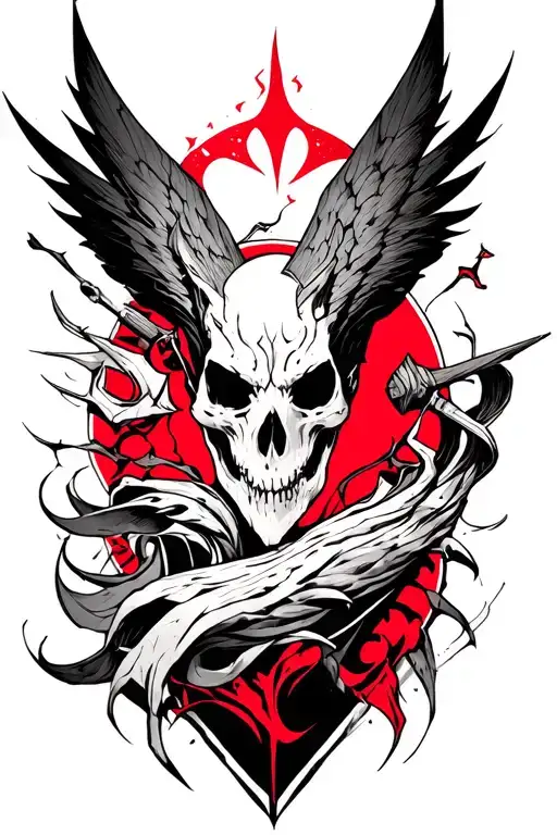 Magic The Gathering red and black tattoo design idea