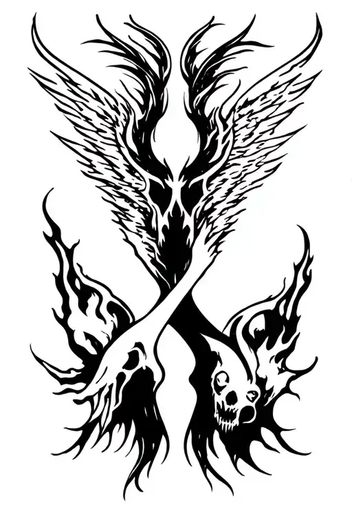 heaven vs hell tattoo design idea