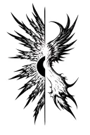 heaven vs hell tattoo design idea